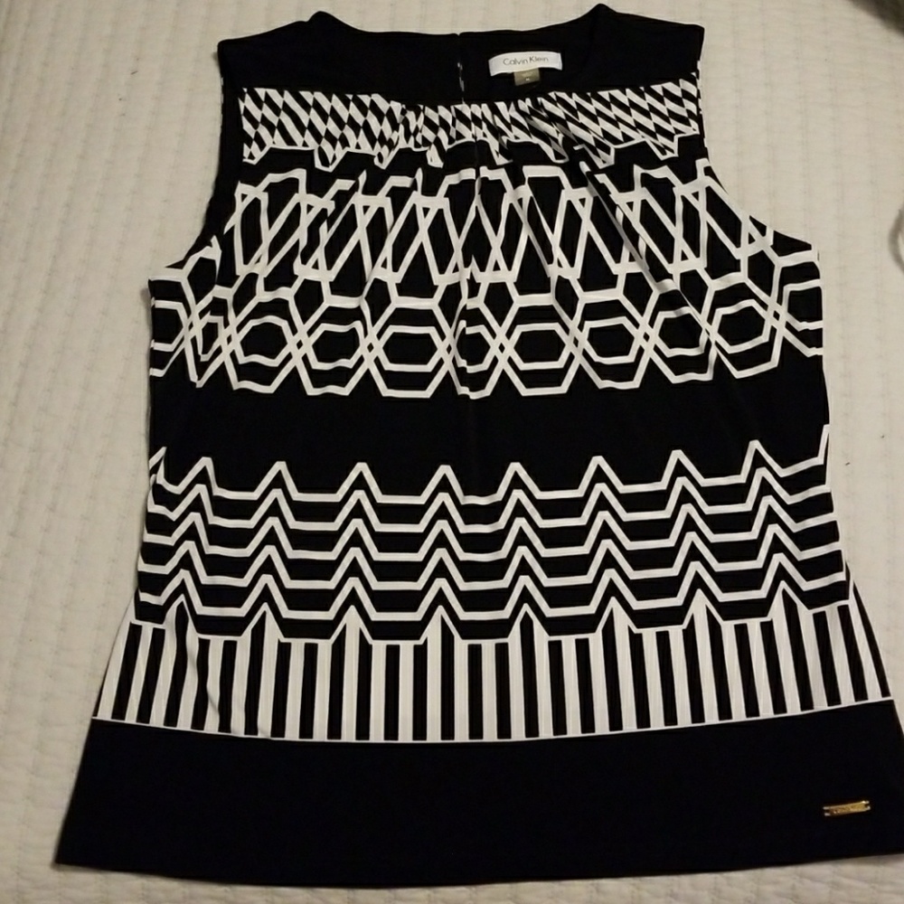 Calvin Klein Pleat Neck Blouse